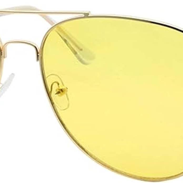 grinderPUNCH – wholesale Sunglasses – Men's – grinderPUNCH Mens Large Aviator Sunglasses - Gold Frame/Yellow Lens1