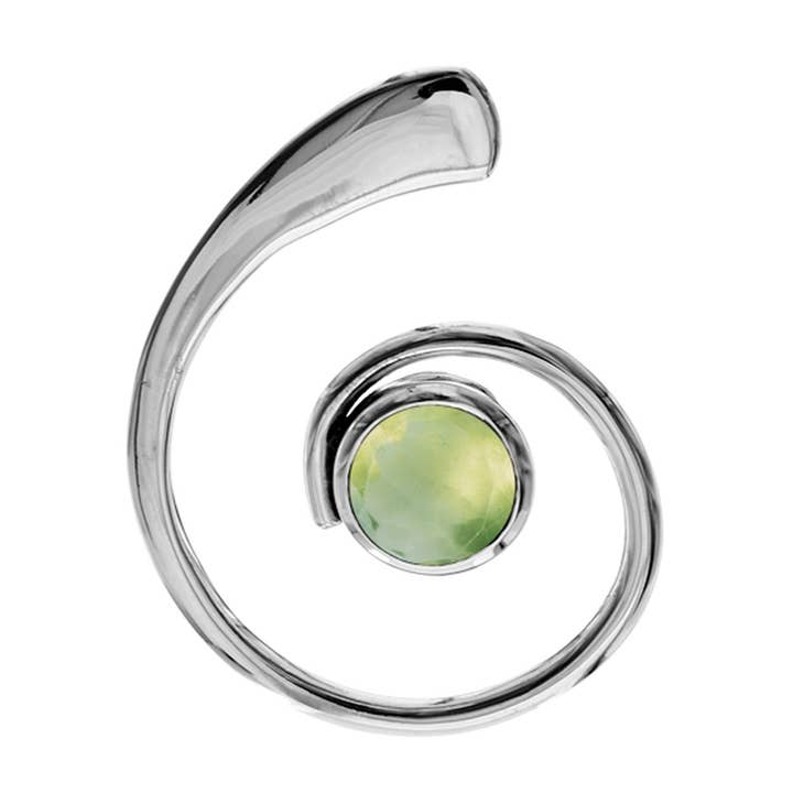 Amy prehnit hvirvel vedhæng for engroshandel hos Kali Ma Designs - Sterling Silver Jewellery
