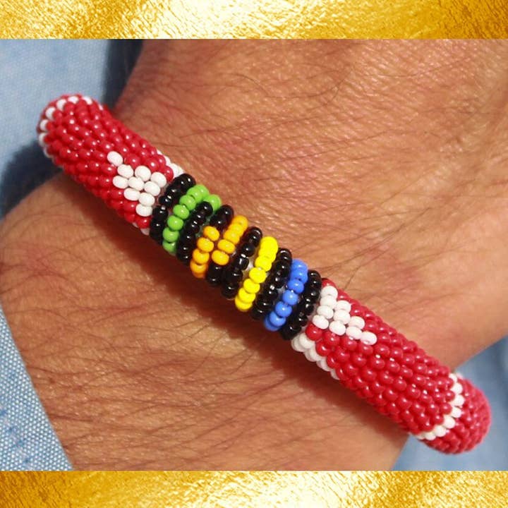 BRACELET MASAI ROUGE pour la vente par Hippie Crew