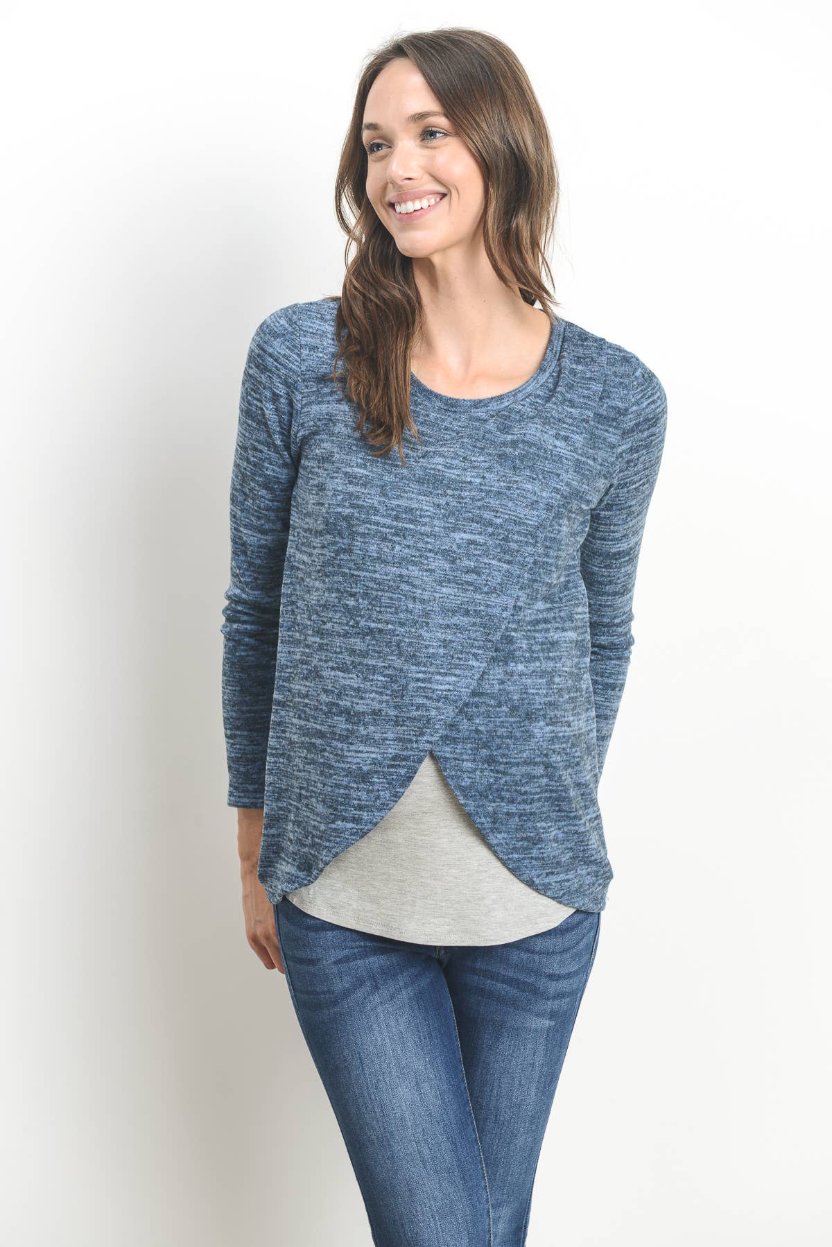 Hello Miz - Venta al por mayor Camiseta de lactancia - Top de maternidad y lactancia de manga larga bajo tulipán20