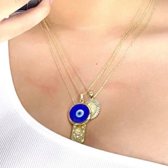 Blue Evil Eye Halskette, griechischer Evil Eye Charm, Geschenk für Sie Schmuck, Gold Silber für den Großhandel von Evileyefavor