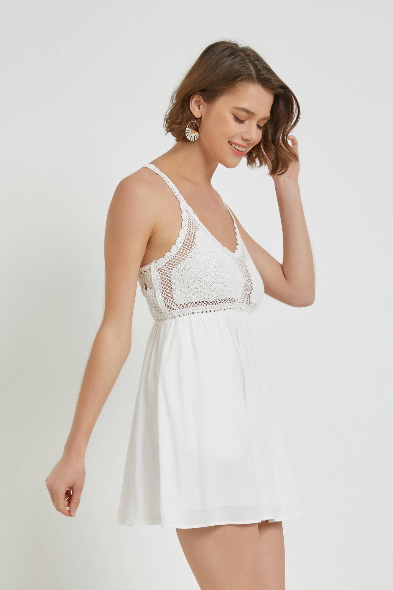 HOT PINK HÆKLET PANEL CAMI KJOLE for engroshandel på Faire6