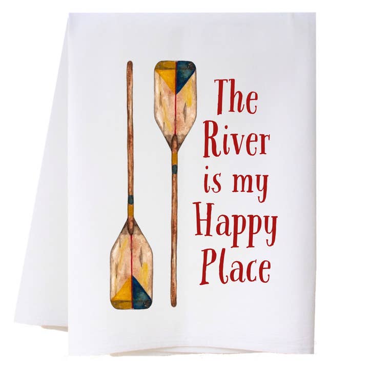 River Happy Place Kitchen Towel for wholesale by Cora & Pate