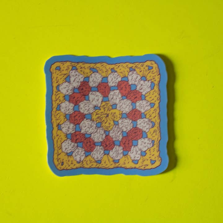 Doctor Scribble - Wholesale Sticker - Granny Square Vinyl Sticker3