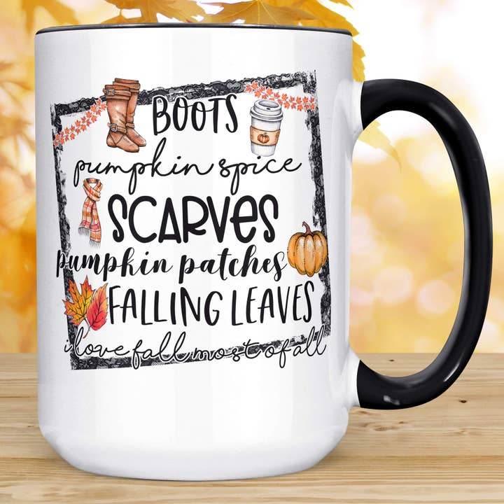 Pumpkin Spice I Love Fall Holiday Season Coffee Cup for wholesale by Foxy Mug