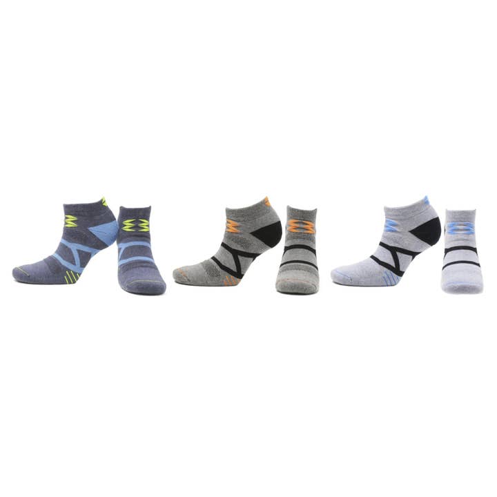 Crazy Touch Combed Cotton Seamless Ankle Socks (3 pairs) for wholesale by Kolibri Socks