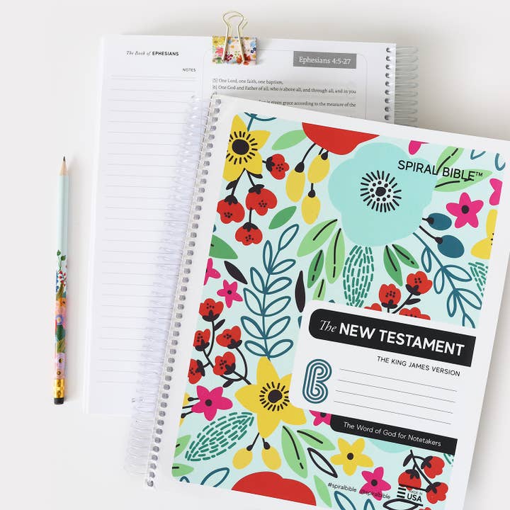 Spiral Bible - Wholesale Book - Adult - Spiral Bibleâ„¢ - KJV New Testament - Field of Flowers