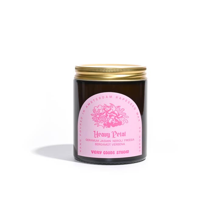 Very Goods Studio - Wholesale Jar/Filled Candle - HEAVY PETAL / 170 ml / 45-50 Hours Amber Glass Jars