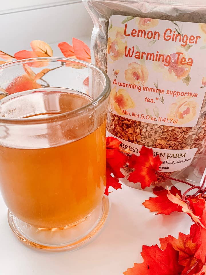 Lemon Ginger Warming Tea for wholesale by Forrest Green Farm