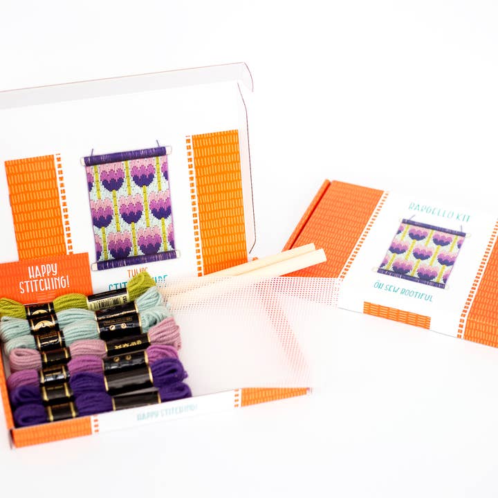 Oh Sew Bootiful – wholesale Embroidery/cross-stitch supplies – Floral Bargello Kits, Tulips Wall Hanging, Easy Tapestry Kit5