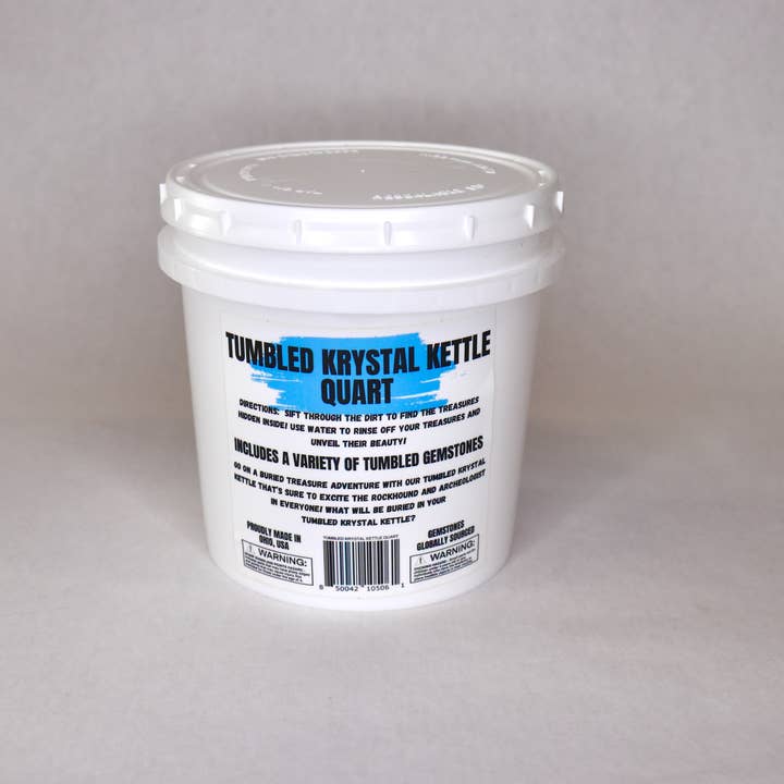 Treasure Buckets Co., LLC – Kit de artesanato DIY - Criança por atacado – Balde de mineração de pedras preciosas Krystal Kettle Tumbled - Cristais