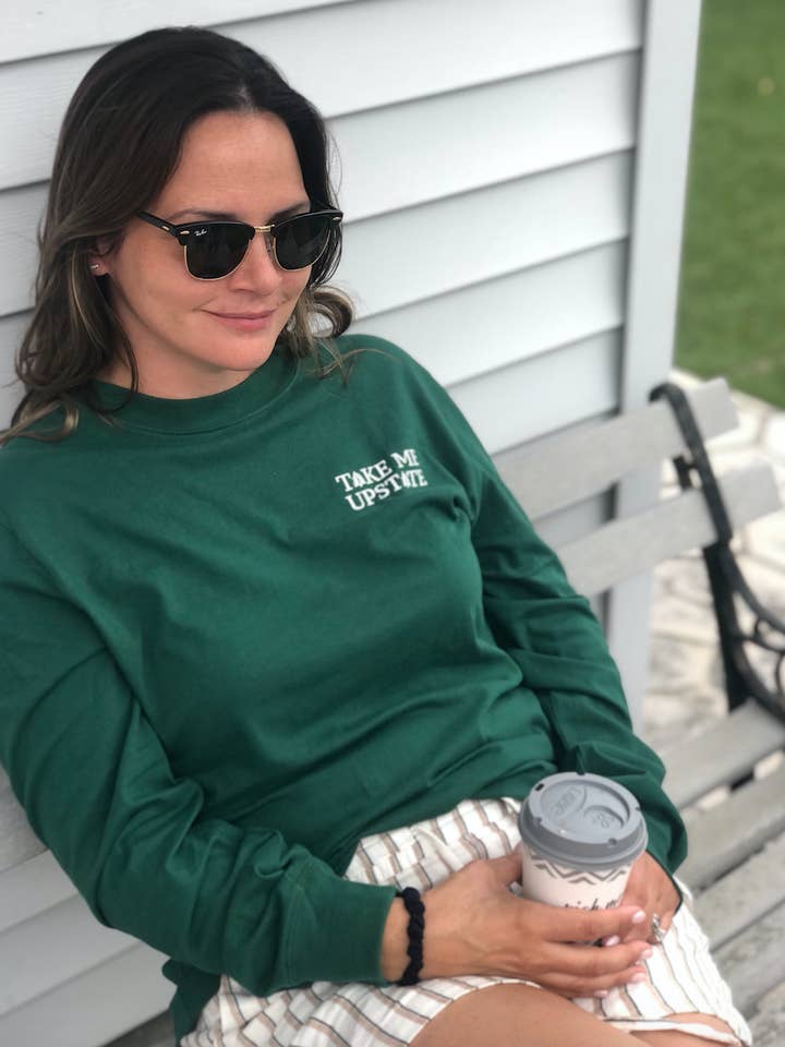 Unisex Long Sleeve Cotton Tee - Take Me Upstate for wholesale by Sakran & Shaw