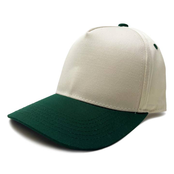 Funky Junque - Wholesale Baseball Cap - Unisex - Two Tone Vintage Snapback Hat - Green/Beige