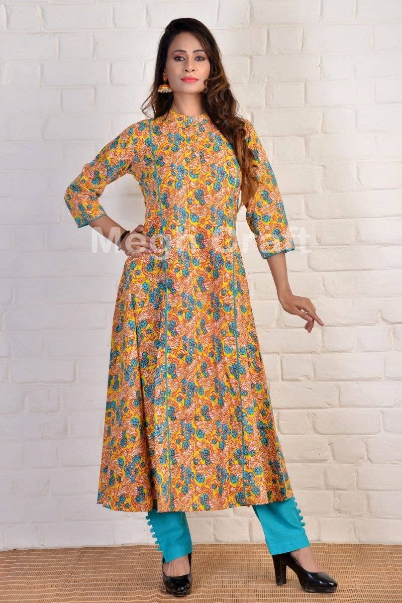 Meghcraft – wholesale Tunika - Dam – Kvinnors indiska bomullsklänning kurta tunika kvinnor-kurti topp13