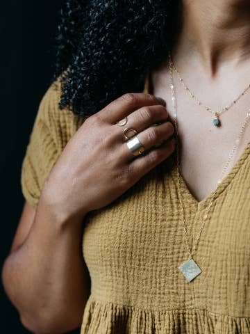 Zuri Hammered Cuff Ring for wholesale by Ginger & Pearl Jewelry