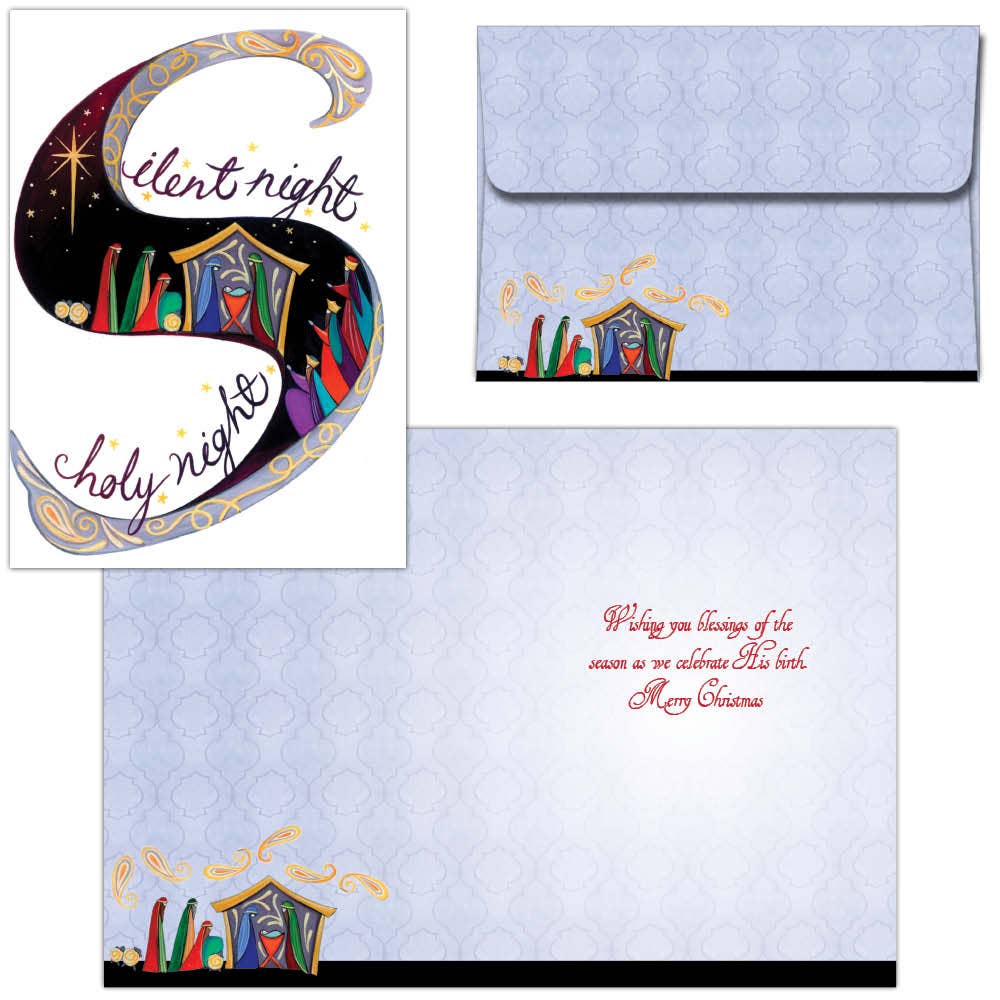 Crown Point Graphics - Wholesale Christmas Card - Silent Night - Special Finish Boxed Christmas Cards0