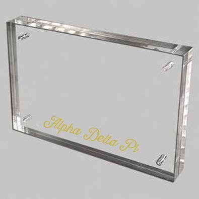 Over The Moon Greek - Wholesale Picture Frame - Sorority Acrylic Frame with Gold Foil Lettering1