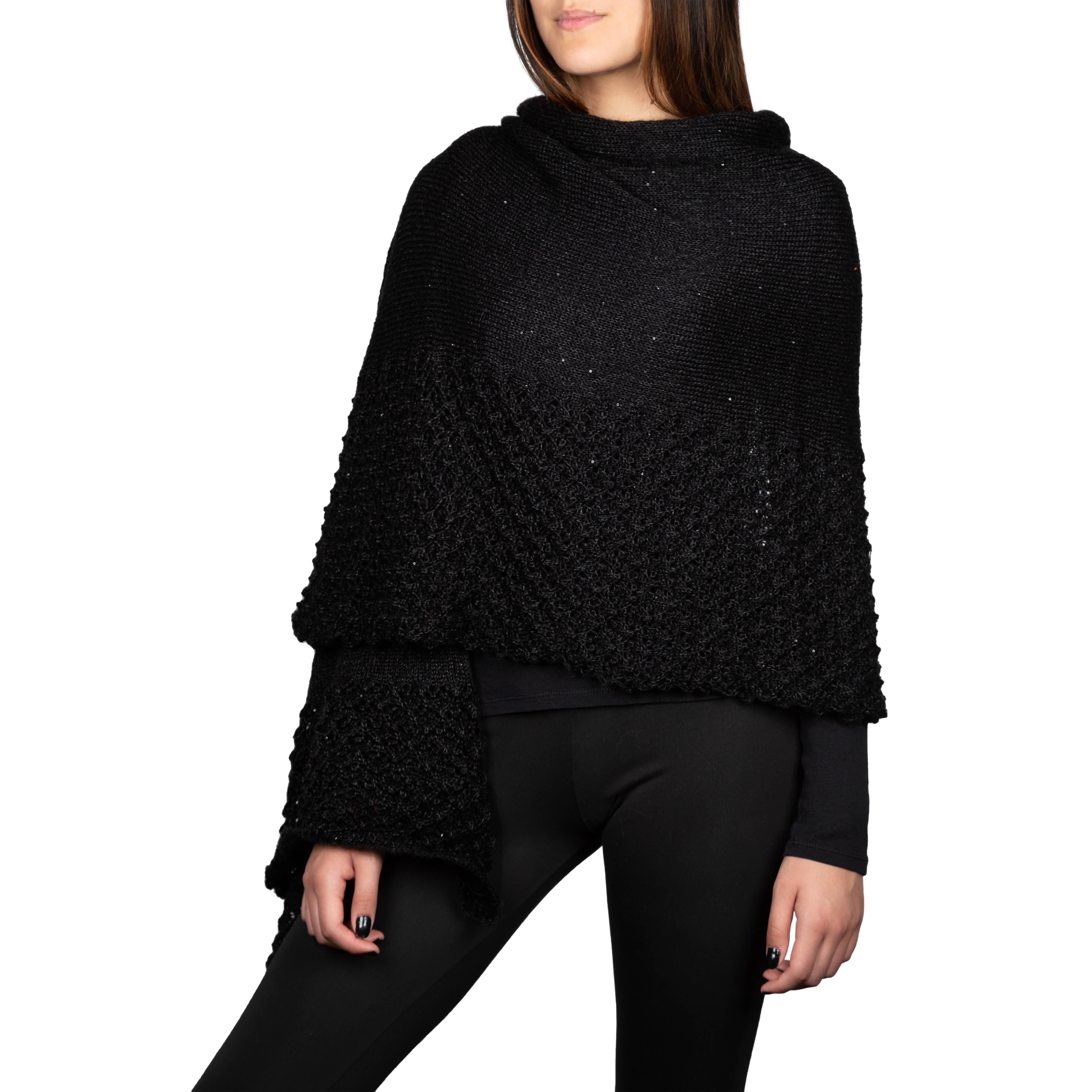 Assia di Brunetti Federica e C. s.a.s. - Vente Châle – femme - Kim - Étole ajourée à sequins en mélange laine mohair3