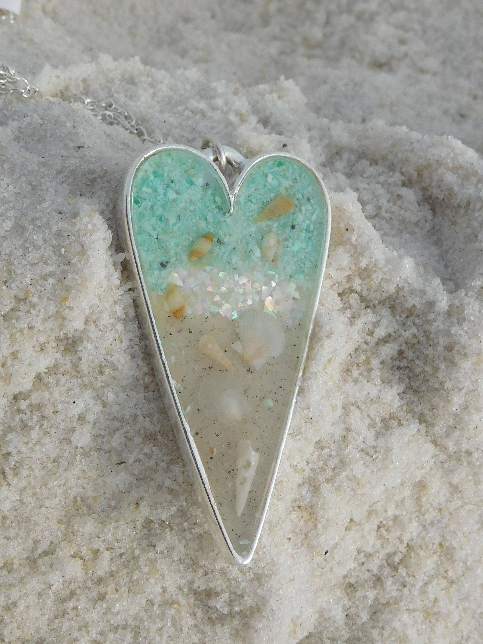 Art & Soul 30a - Wholesale Pendant/Charm Necklace - Heart Necklace Beach Charm2