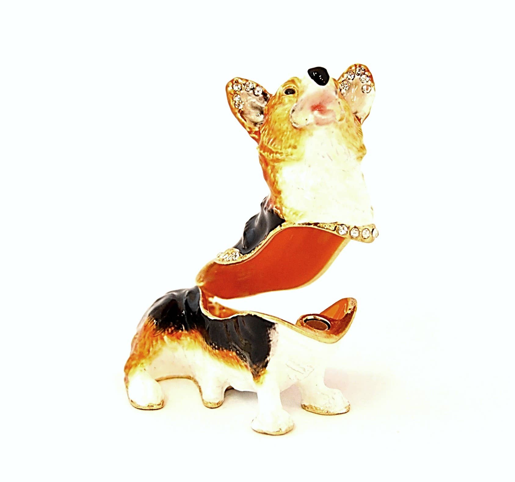 Ciel Collectables - Vendita all'ingrosso Portagioie/organizer per gioielli - Portagioie per cani Crogie. Smalto dipinto a mano con Swarovski5