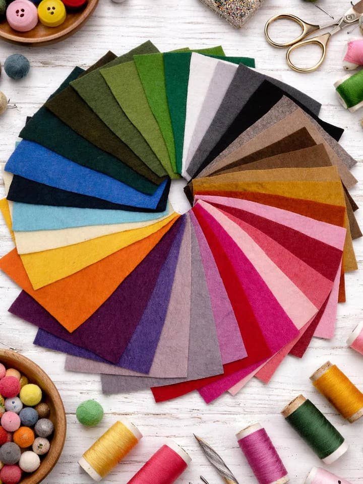 Wool Felt Sheets - 8” x 12” Natural Craft Material Set of 10 for wholesale by KNOBCO