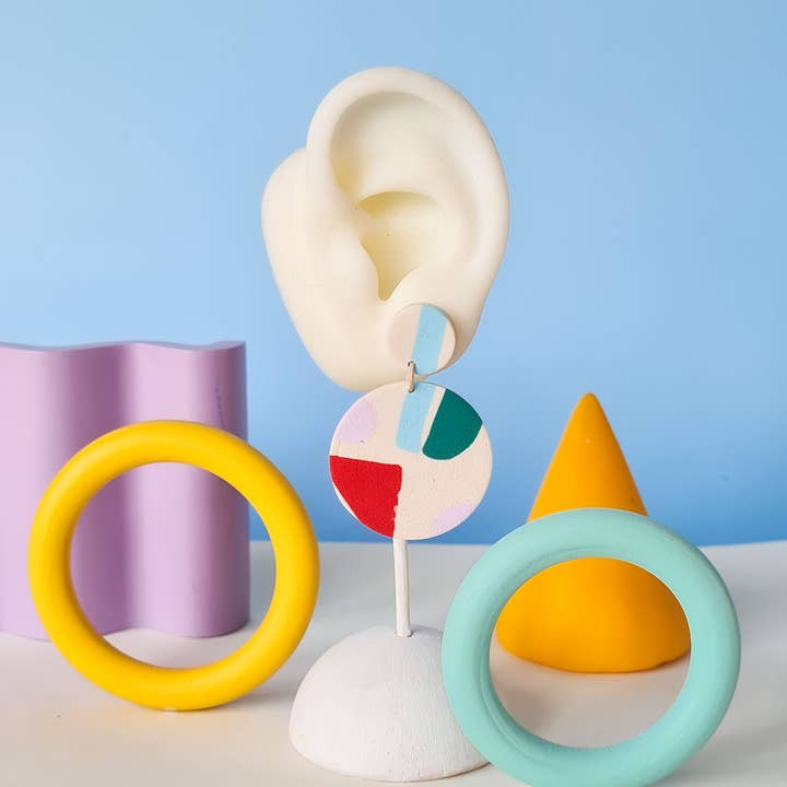 Mono - Wholesale Dangle Earrings - colorful patterned handmade clay earrings in 19 varieties19