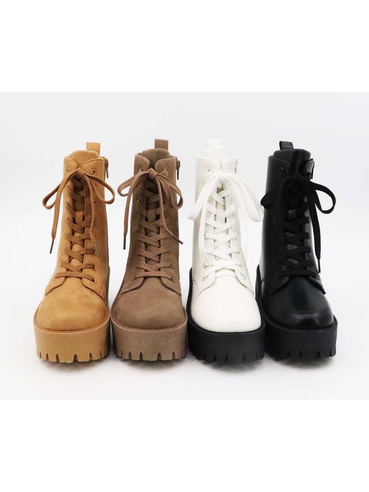 Mars Sky Shoes Wholesale - Wholesale Combat/Military Boots - Women's - Bamboo Women Lug Sole Platform Lace Up Military Combat Boots5