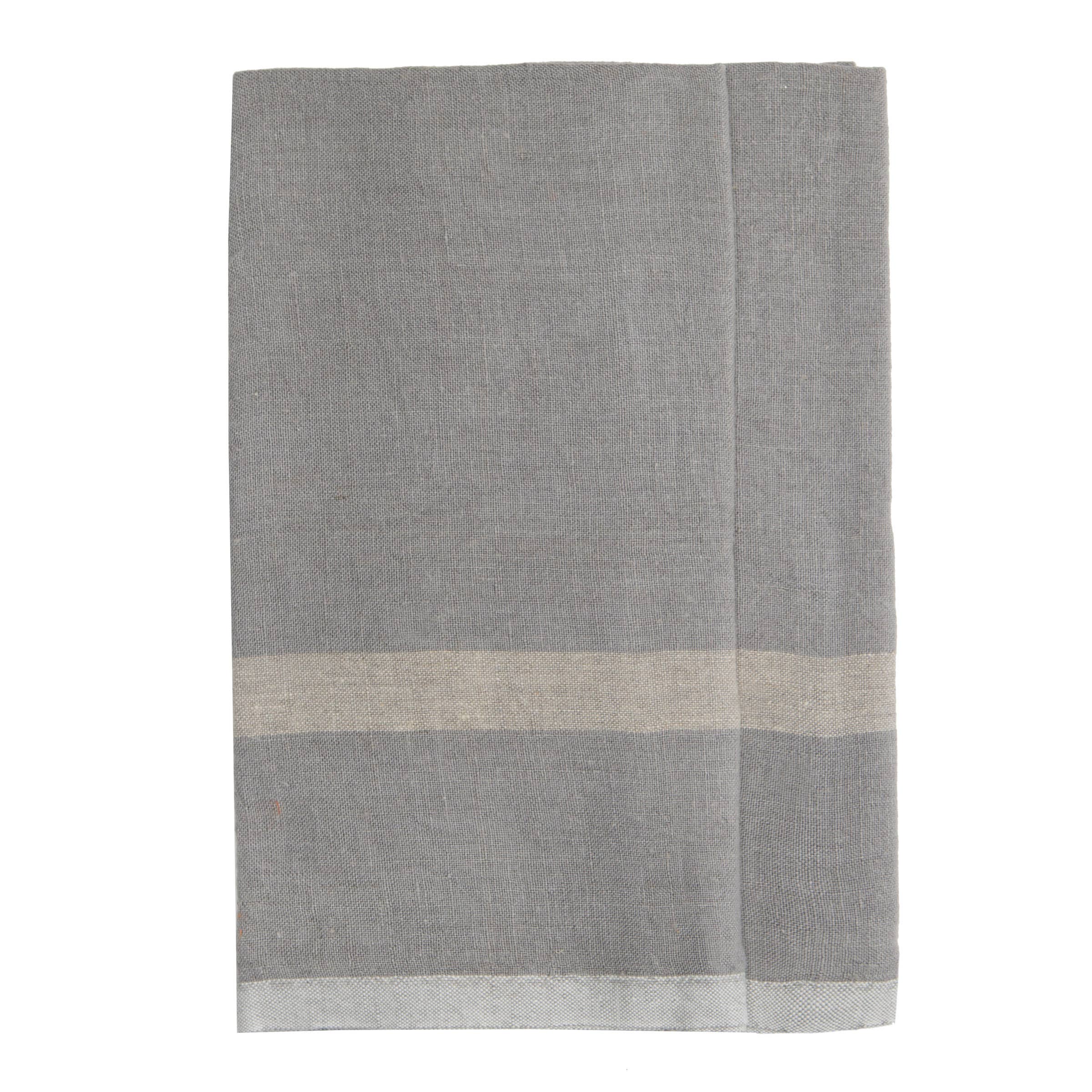 Caravan Home - Wholesale Tea Towel - Laundered Linen Grey/Natural Towels 20x30 - Set of 22