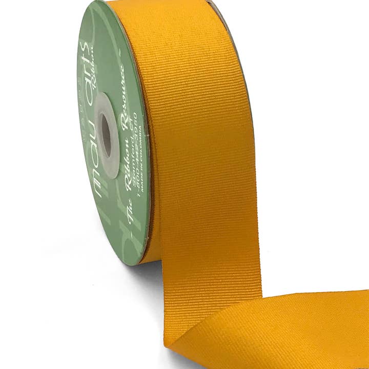 May Arts Ribbon - Wholesale Ribbon - Gift Wrapping - 1.5" Matte Gold Woven Grosgrain Ribbon