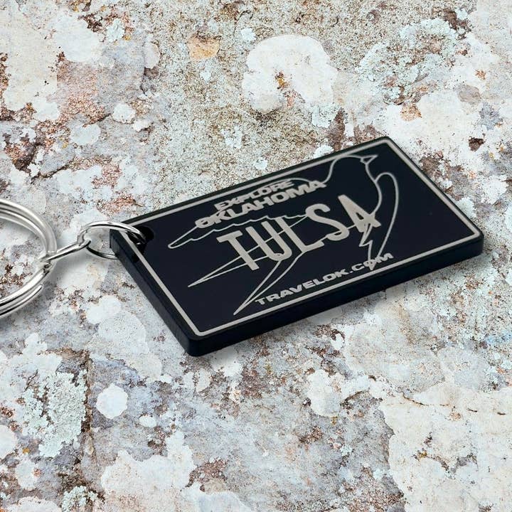Oklahoma mini License plate keychain USA souvenir tags gifts for wholesale by Harkak Creative