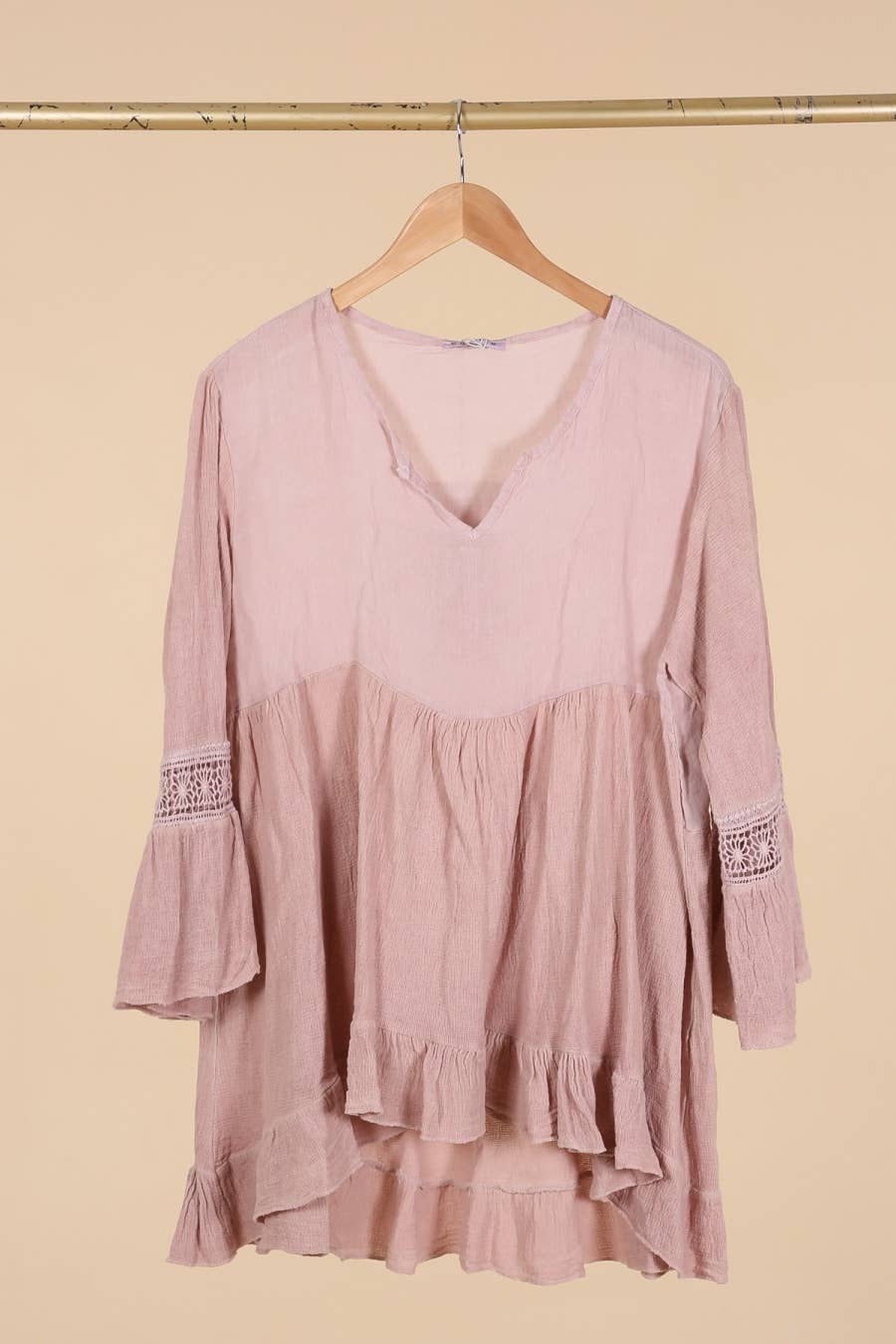 la maison des fibres naturelles - Wholesale Tunic - Women's - Ruffled cotton linen tunic 1003 10% linen 90% cotton7