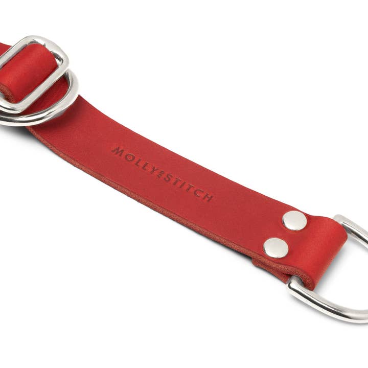 Butter Leather Retriever Dog Collar - Chili Red for wholesale by Molly and Stitch