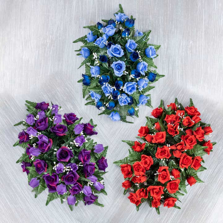 Gerson Introducing the 29"L Rose/Rosebud Memorial Headspray for wholesale by The Gerson Companies