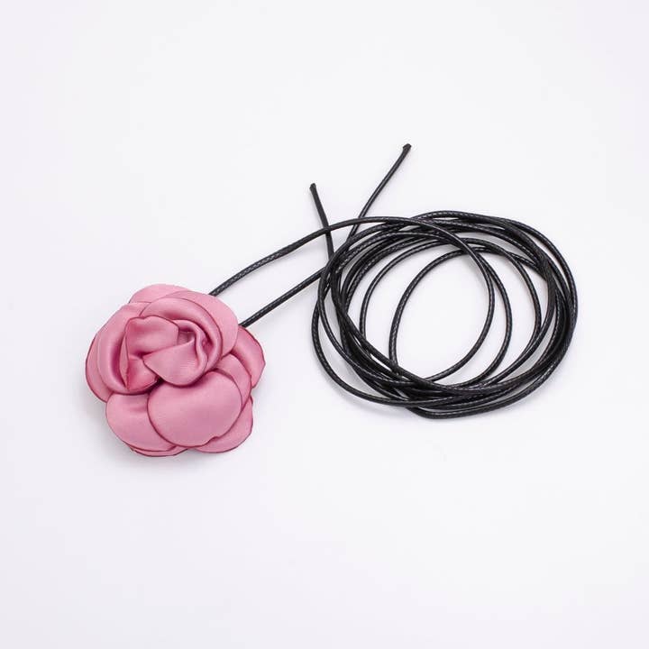 Aim Eternal - Wholesale Choker/Collar - Handgemaakte Roze, Witte, Zwarte, Babyroze Satijnen Bloemen Choker Ketting | FC006 - FC0094