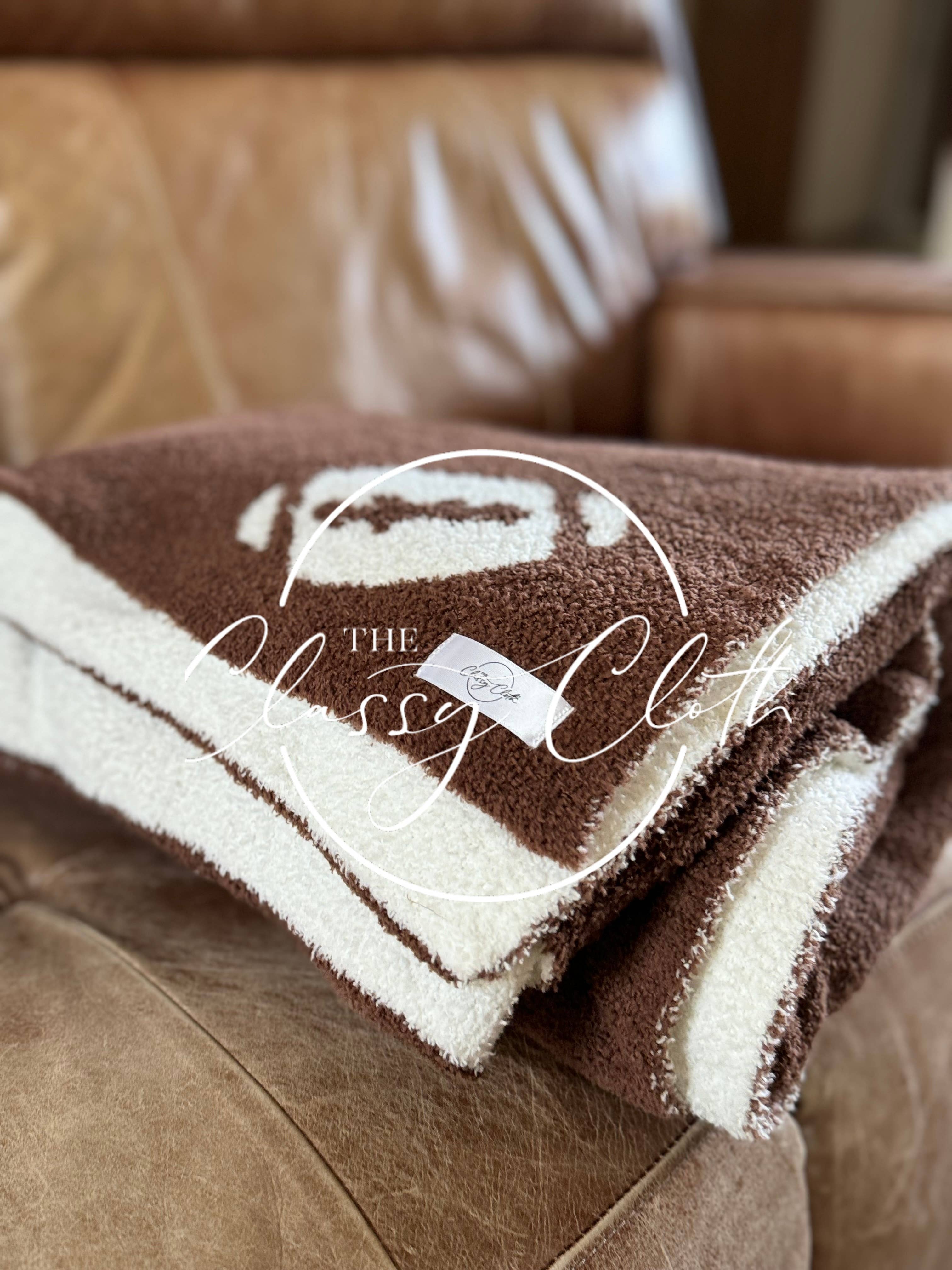 The Classy Cloth WS - Vente Plaids - Couverture de football de luxe - Marron foncé RTS3