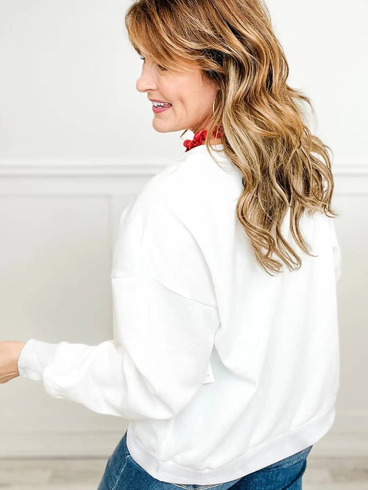 Lovesoft - Wholesale Graphic sweatshirt – Women’s - White Plaid MERRY Christmas Vacation Sweatshirt1