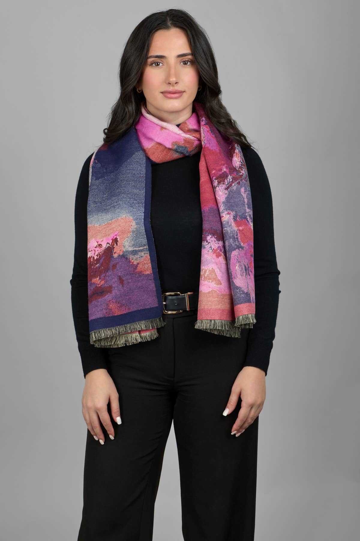 SAACHI - Wholesale Scarf - Women's - Abstract Splatter Reversible Scarf2