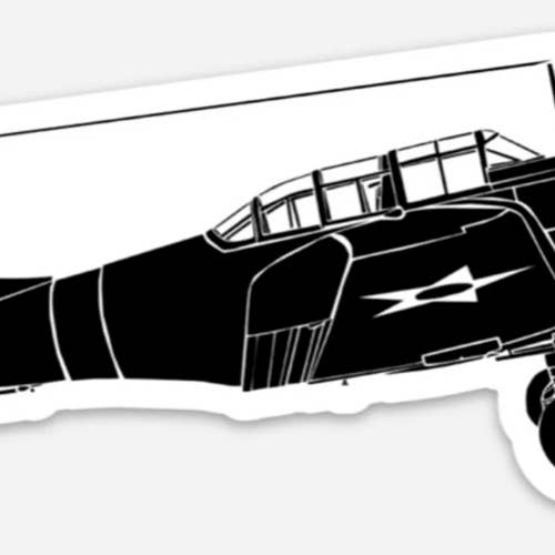SBD Dauntless Fighter Airplane Vinyl Sticker Illustration for wholesale by Bellavance Ink