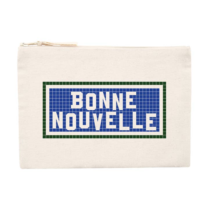 Bonne Nouvelle Printed Clutch - Ecru for wholesale by Le Bijou Parisien