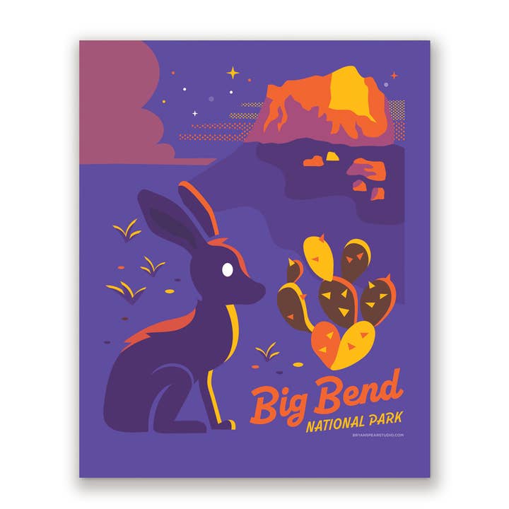 Big Bend Jackrabbit Digital Print for wholesale by Bryan Spear Studio