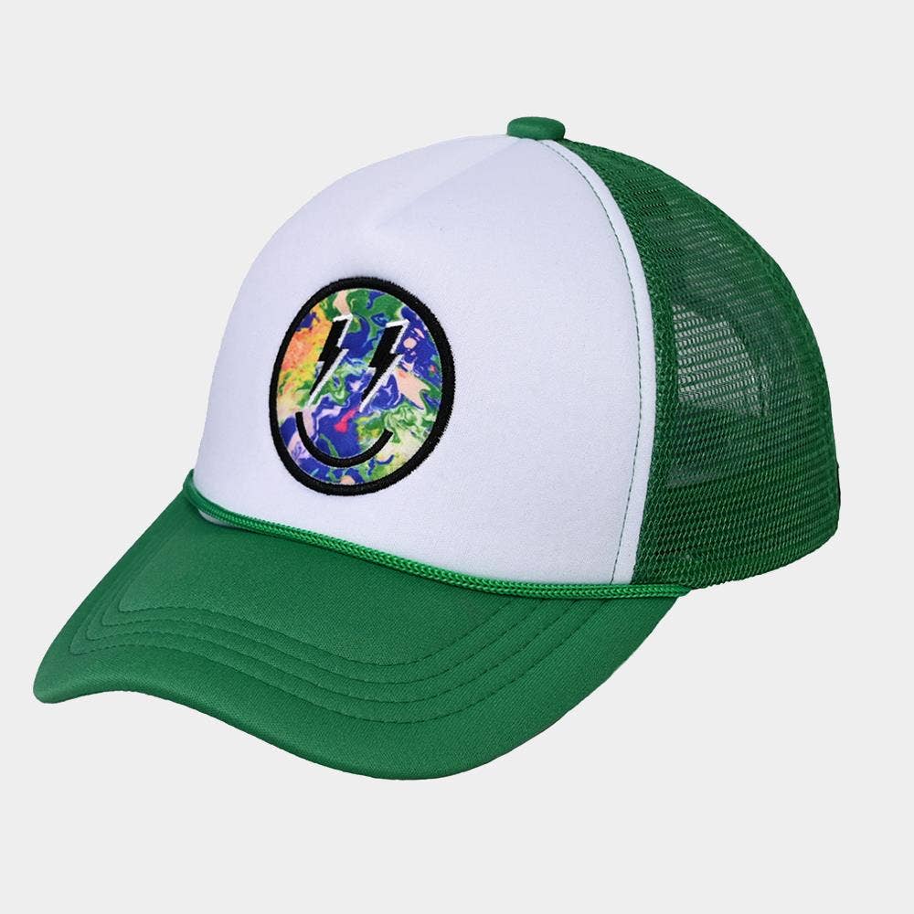 anbfashion - Vendita all'ingrosso Cappellino da camionista - Donna - CAPPELLO DA CAMIONISTA LIGHTNING BOLT EYES CON FACCINA SORRIDENTE GBA-041