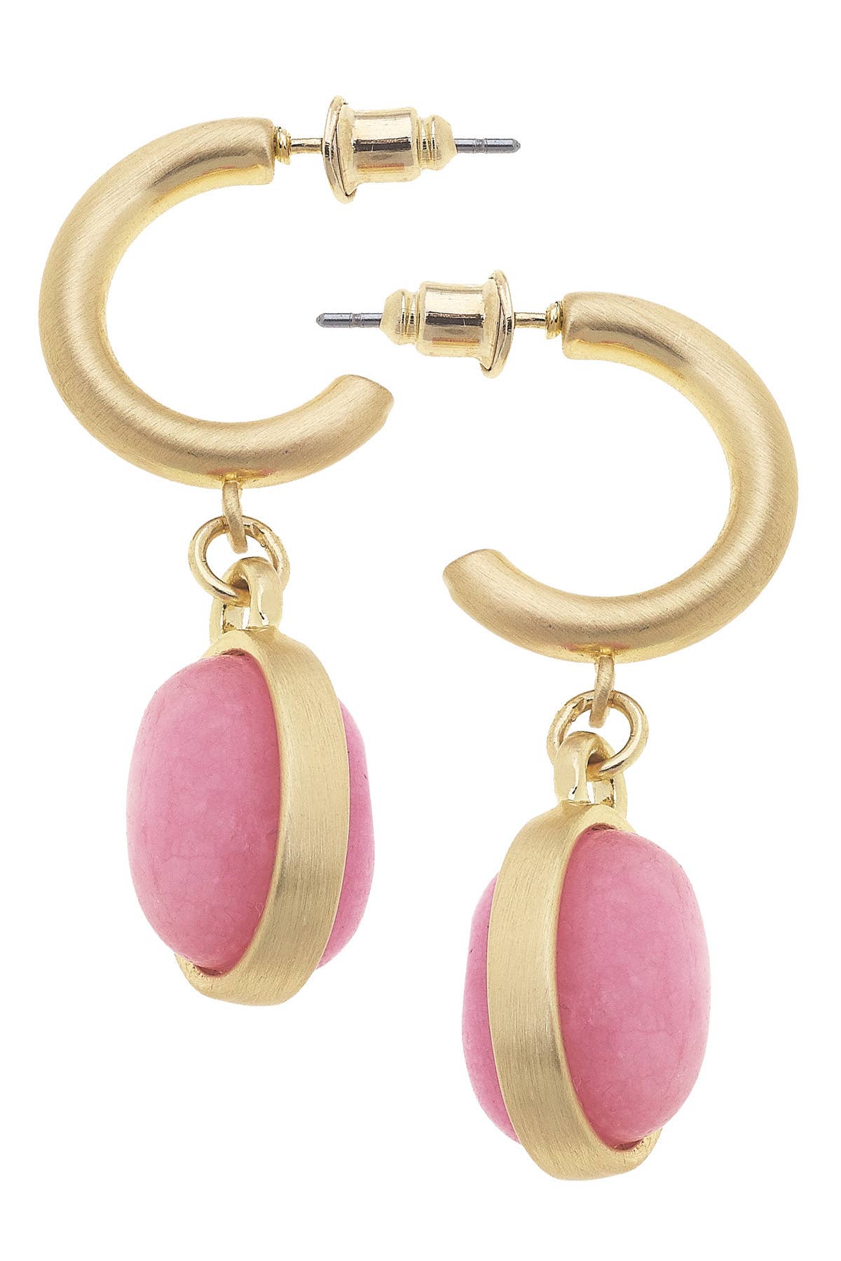 Canvas Style - Wholesale Hoop Earrings - Caroline Gemstone Drop Hoop Earrings1