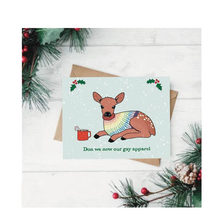 Queer Dear holiday, greeting card: LGBTQIA for wholesale by Heart Stone Gallery