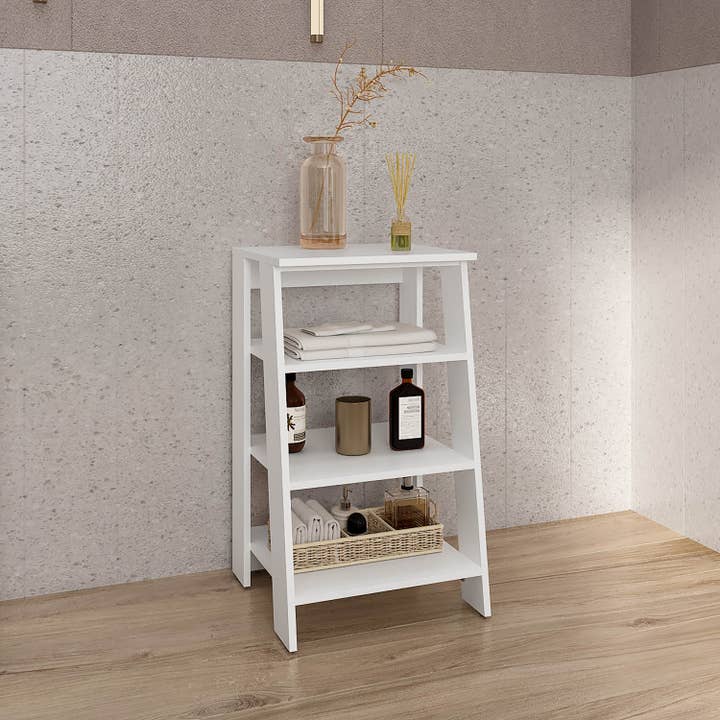 TUHOME FURNITURE – Großhandel Freistehendes Regal – Bathbi Leiterregal, 30 Zoll hoch, 4-stöckig, für Badezimmer, Beistelltisch, Wohnzimmer
