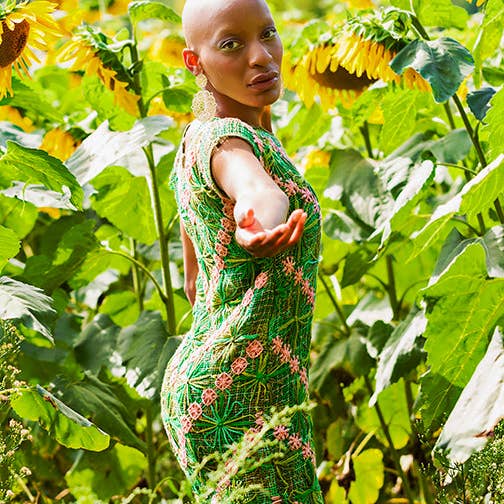 Grass field, filé dress for wholesale by vireChic