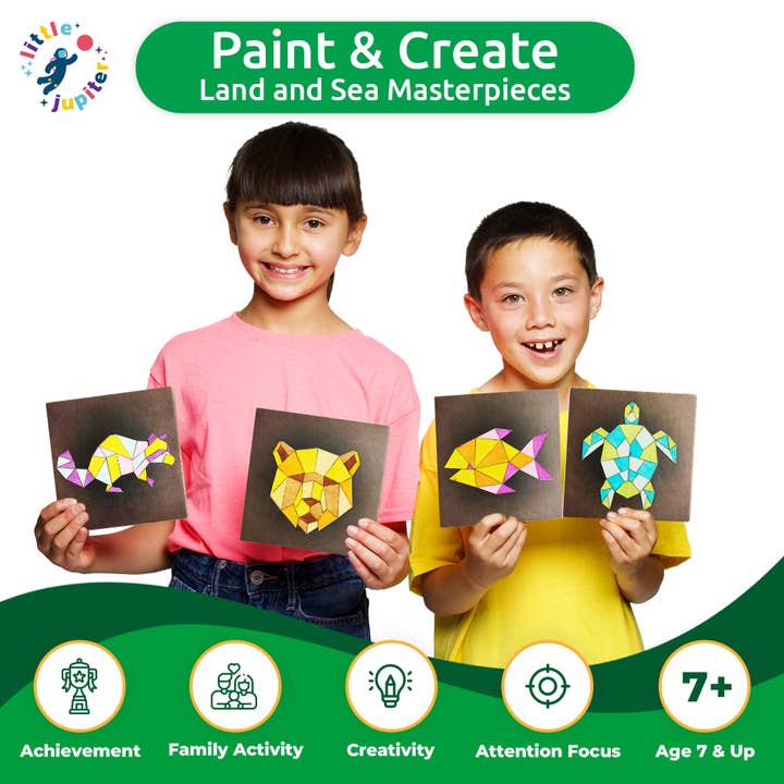 AYK Brand - Wholesale DIY craft kit – Child - Paint & Stick (Land) - Makes 4pcs1