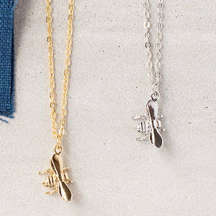 Flying Bee Charm Insect Bug Pendant Necklace Nature for wholesale by Rebecca Accessories LLC