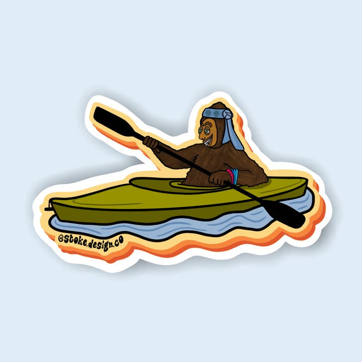 PADDLE SQUATCH STICKER for wholesale by Stoke Design Company