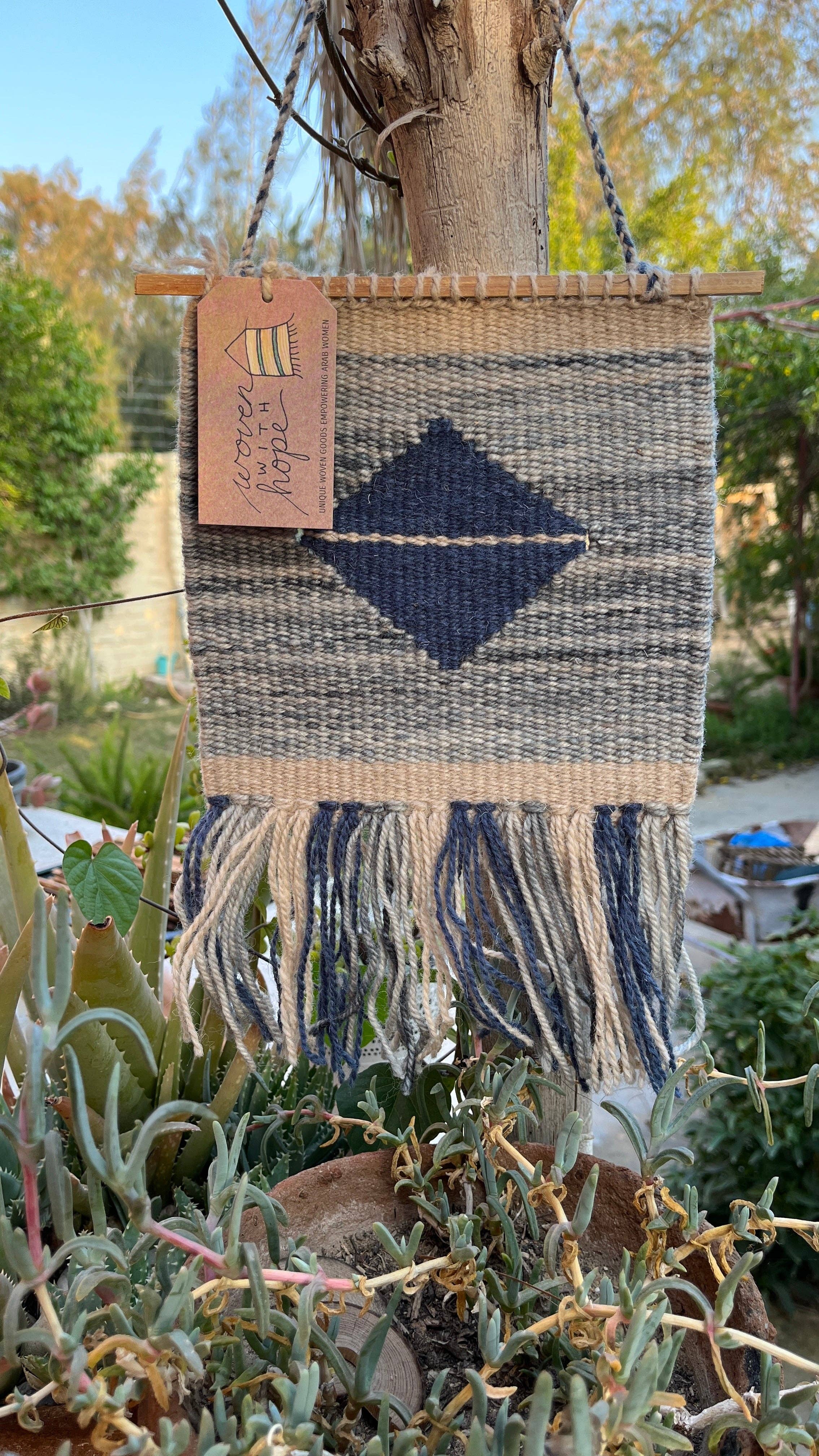 Woven With Hope - Wholesale Tapestry/Textile - Wall Hanging-Blue and Gray7