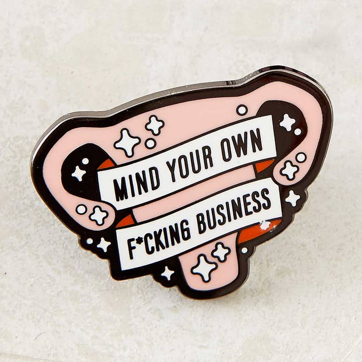 Mind Your Own F*kn Business Uterus emaille pin voor wholesale door Punky Pins